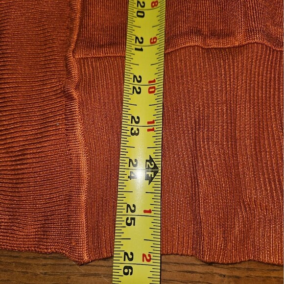 MEROKEETY Women's Small Orange Open Front Pocketed Ribbed Cardigan Sweater NEW - Picture 11 of 11